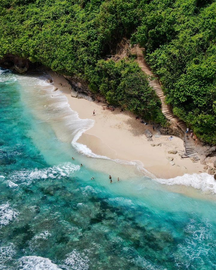 Things to do in Bali by the shore featuring beach activities and hidden coastal gems.Green Bowl Beach